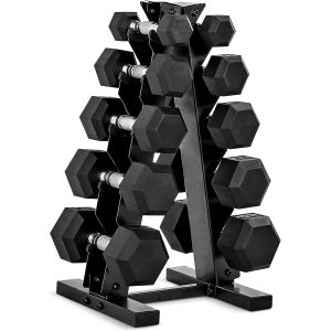 Cap Barbell 150 LB Dumbbell Weight Set with Rack