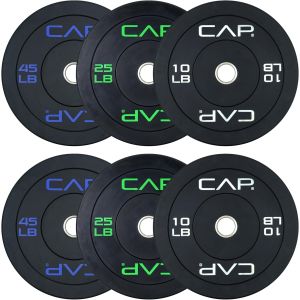 Cap Barbell 2-Inch Olympic Bumper Plate Weight Set